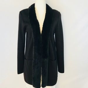 Anna Buchman Merino Wool Jacket Real Fur Trim M